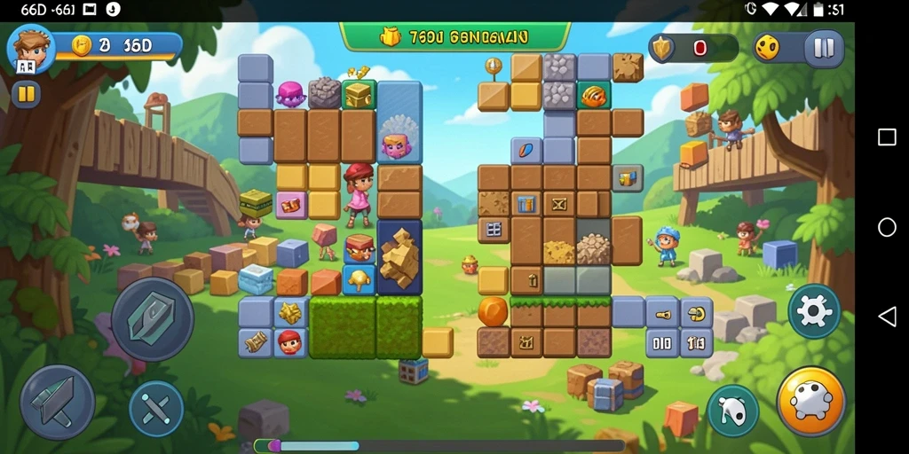 Screenshot gameplay 66D menunjukkan tantangan Puzzle yang menarik.