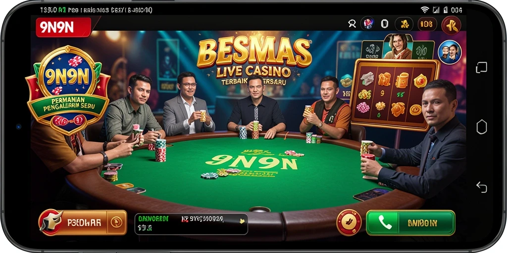 Tangkapan layar gameplay <strong>9N9N</strong> menunjukkan suasana kasino langsung yang seru.