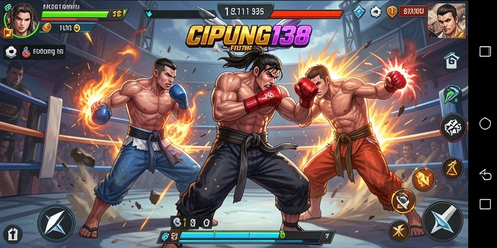 Screenshot menampilkan pertarungan mendebarkan dalam CIPUNG138.