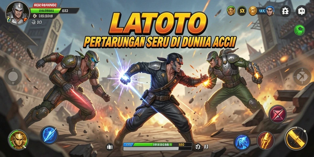 Tampilan seru gameplay LATOTO dengan aksi bertarung yang intens.
