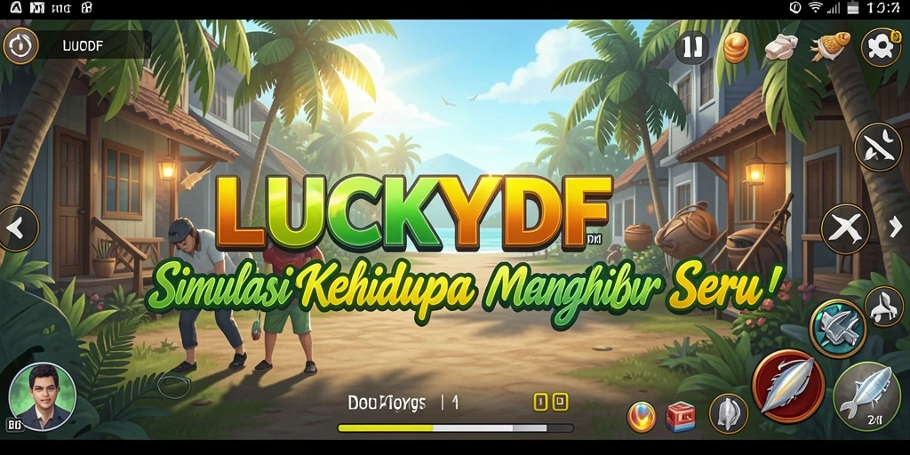 Screenshot dari gameplay menarik LUCKYDF yang menunjukkan interaksi karakter.