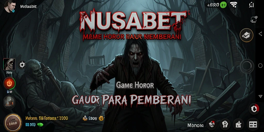 Screenshot gameplay NUSABET menampilkan atmosfir horor yang mencekam.