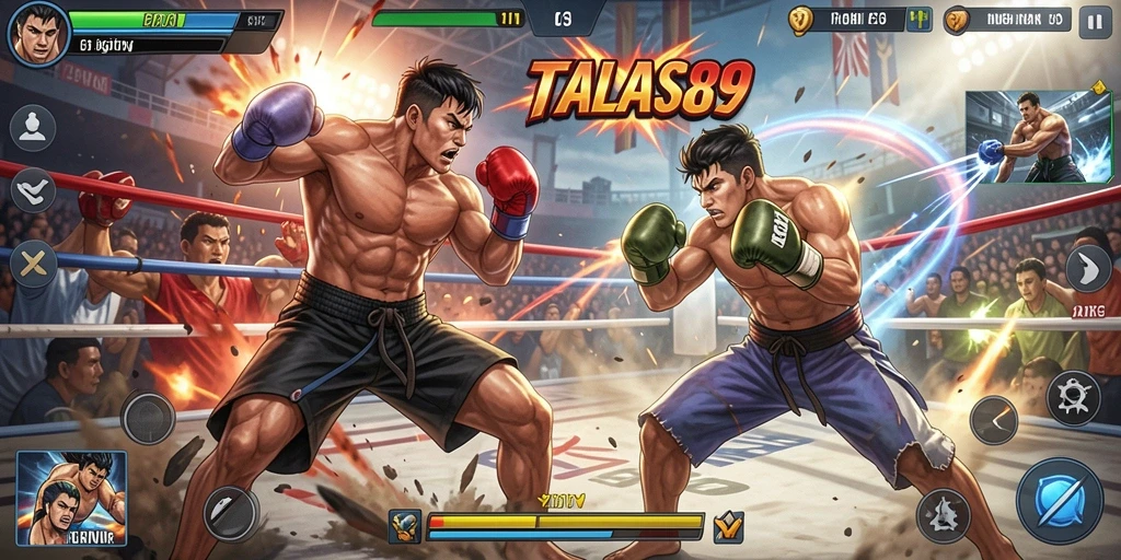 Gameplay TALAS89 menampilkan pertarungan seru antar karakter dengan grafis menakjubkan.