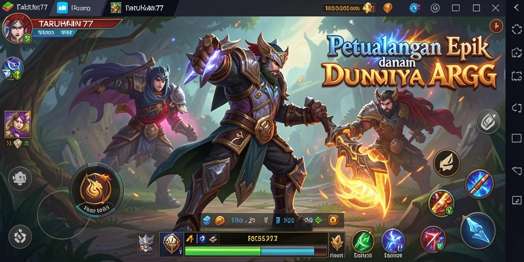 Menampilkan aksi seru dalam gameplay ARPG TARUHAN77.