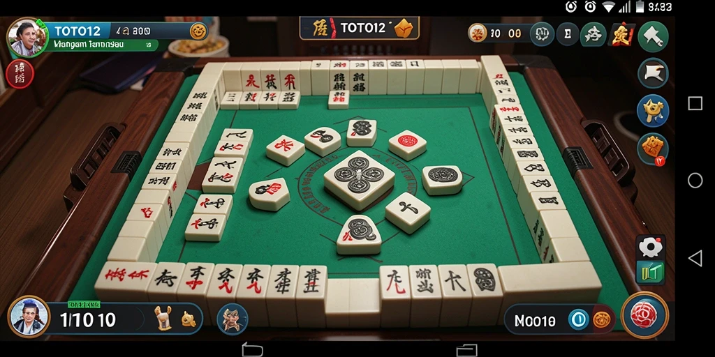 Tangkapan layar gameplay TOTO12 menampilkan aksi seru permainan Mahjong.