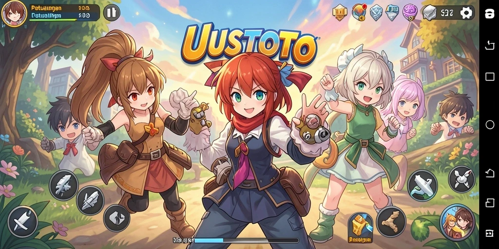 Tampilan gameplay UUSTOTO yang memukau dan dinamis.
